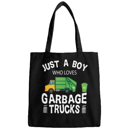Garbage Truck Just A Boy Who Loves Garbage Trucks Bags