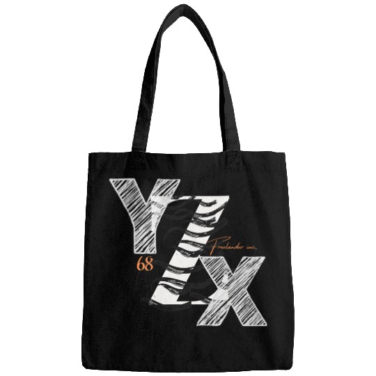 YZX lettering graphic Bags