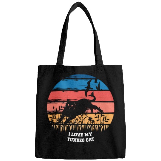 I Love My Tuxedo Cat Bags