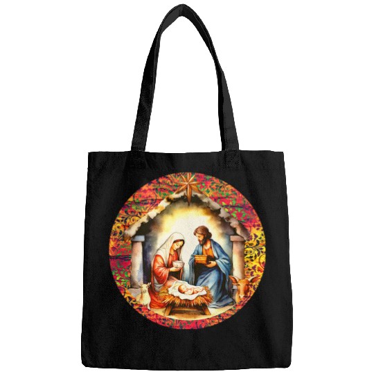 Nativity scene with Mary Joseph Baby Jesus Bags