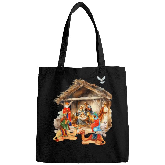 Nativity scene with Mary Joseph Baby Jesus Bags
