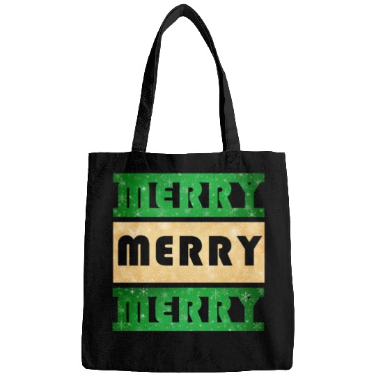 Merry Merry Merry Green and Gold Bags