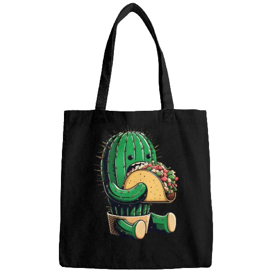 Mexican taco cactus Bags