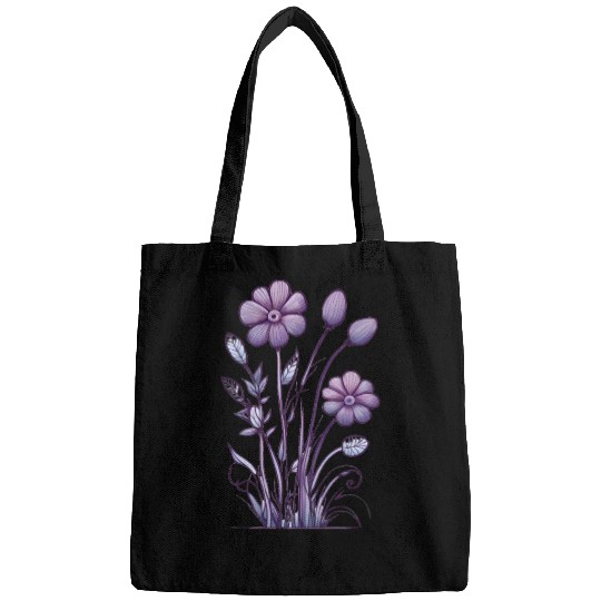 Lavender Majesty: A Tapestry of Orchids and Lilacs Bags