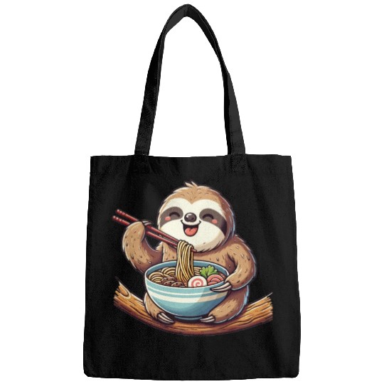 Cute Sloth Eats Ramen Noodles Sloths Ramen Bags