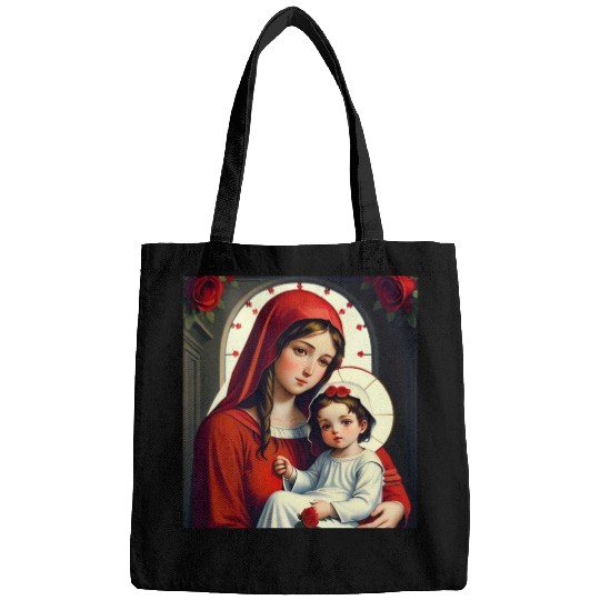 Mother Mary and Baby Jesus with Roses Bags