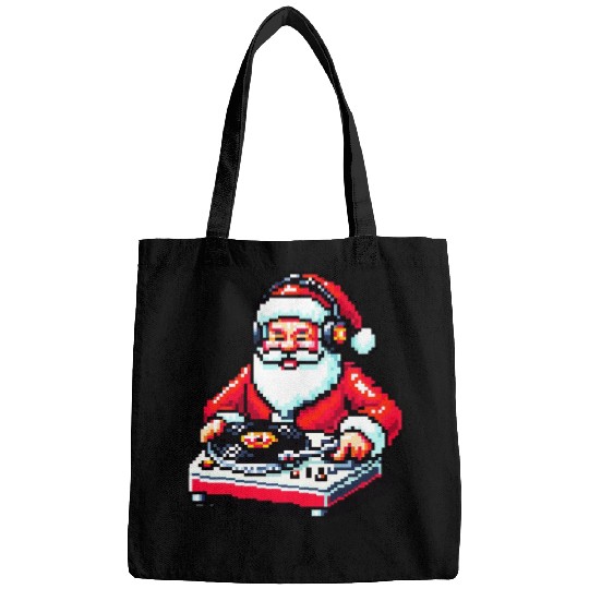 Retro 8-Bit DJ Santa: A Festive Musical Spin Bags