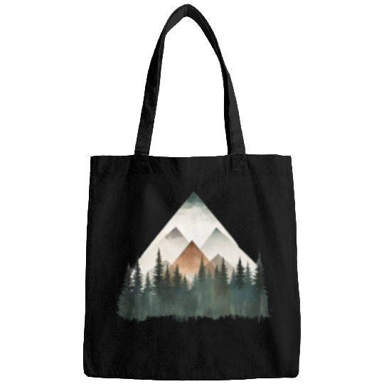 Nature Lover's Forest Mountains Triangle Design Bags