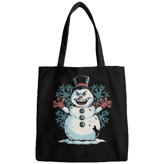 frosty snowman creepy Bags