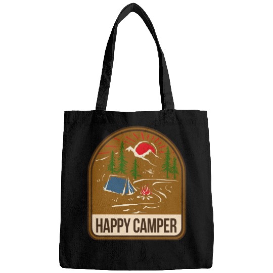 Happy Camper Camping Campfire Tent Bags
