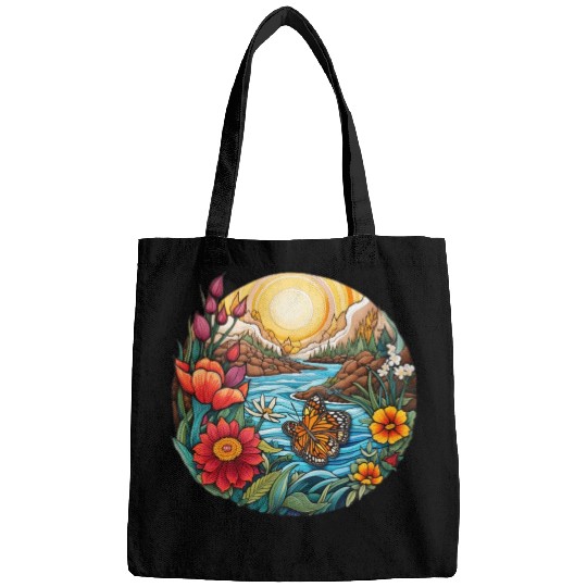 Sunrise Serenity by the Mountain Stream Bags