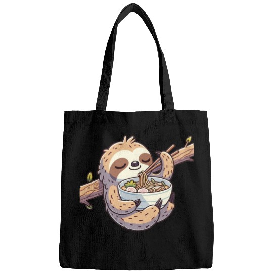 Cute Sloth Eats Ramen Noodles Sloths Ramen Bags