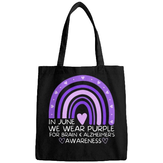 In June We Wear Purple For Brain And Alzheimer s Bags