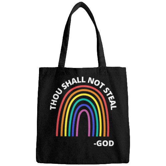 Thou Shall Not Steal Rainbow God Christian Bags