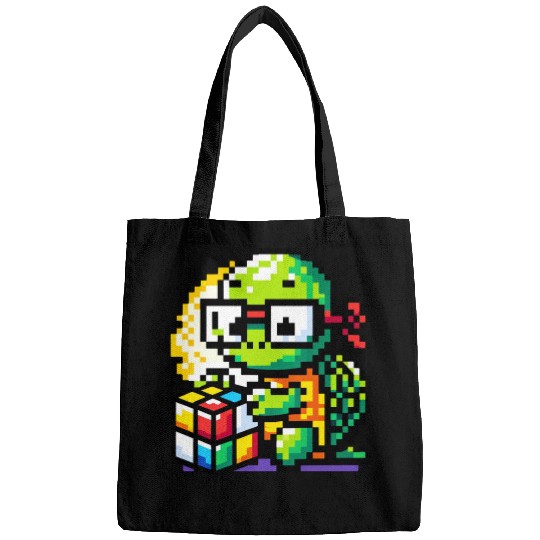 Rubik's Cube & Pixel Turtle - A Brainy Challenge Bags
