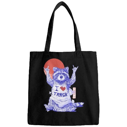 I Love Trash Cute Funny Metal Raccoon Gift Bags
