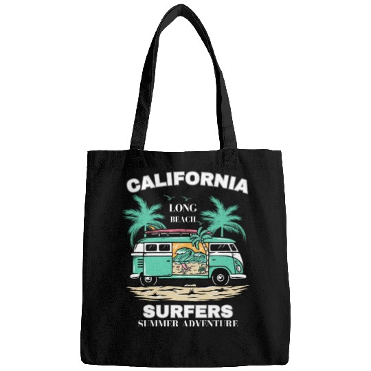 Men's And Women's California Long Beach Print Bags