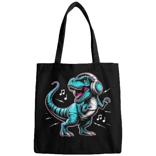 Dancing Tyrannosaurus Rex with Headphone Bags
