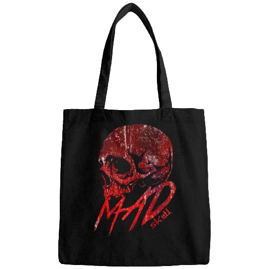 Red Skull with Lightning Graffiti Bags