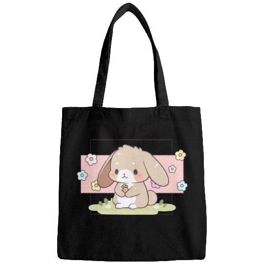 Kawaii Bunny Pastel Sweet Chibi Bunny Cute Aesthet Bags