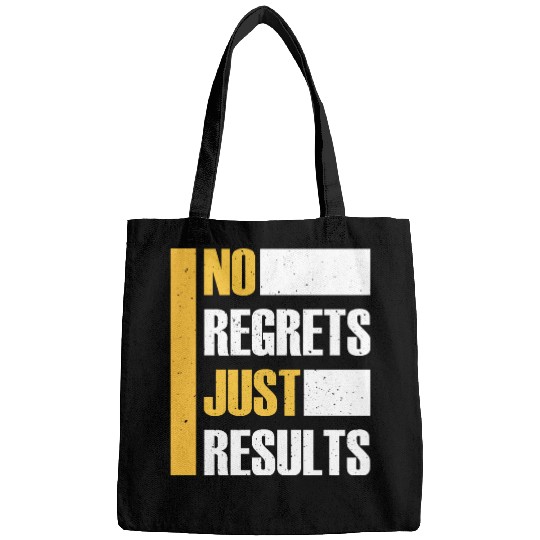 No Regrets Just Results distress grunge typography Bags