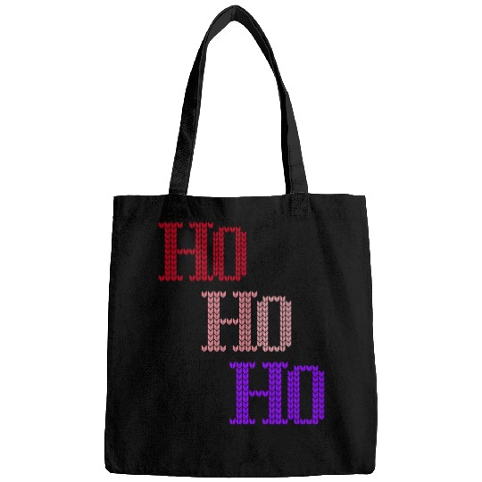HO HO HO MERRY CHRISTMAS KNITTED STYLE Bags