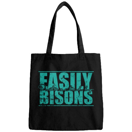 Easily Distracted by Bisons Animal Bags