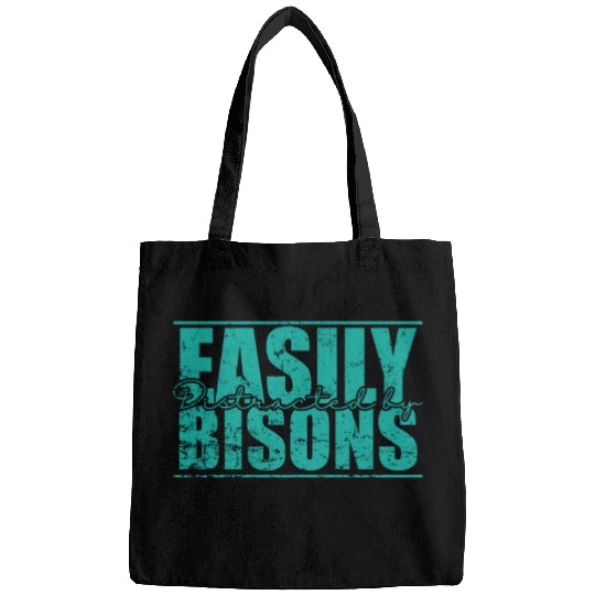Easily Distracted by Bisons Animal Bags