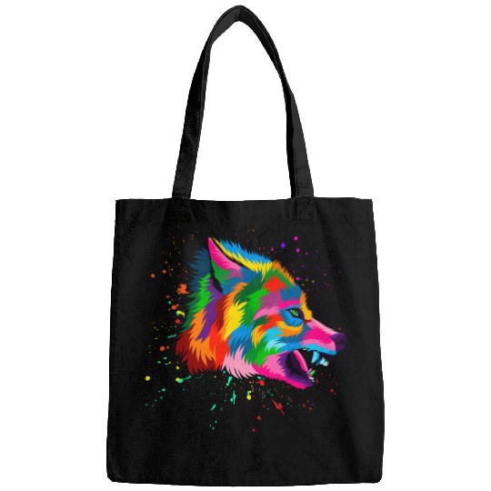 Angry Wolf Head Bags