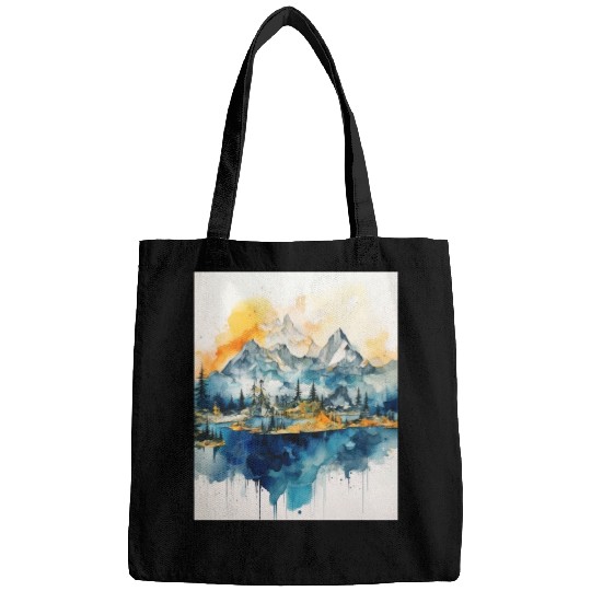 Abstract Watercolor Mountain Bags
