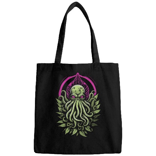 Colorful Cthulhu Bags with Marijuana Leaves