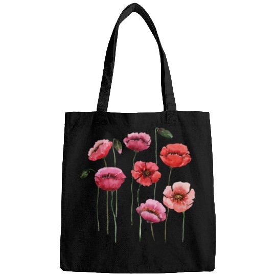 Poppies, spring bloomers, summer, flower, vintage. Bags