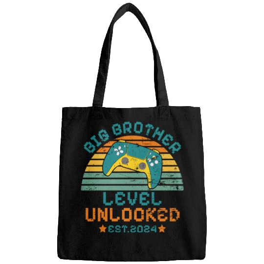 Level Unlocked Vintage Retro Gamer Big Brother Bags