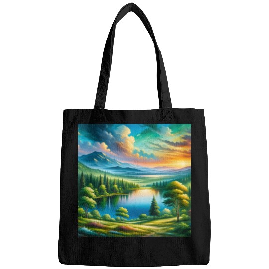 Serene Elegance A Modern Abstract Artwork Bags