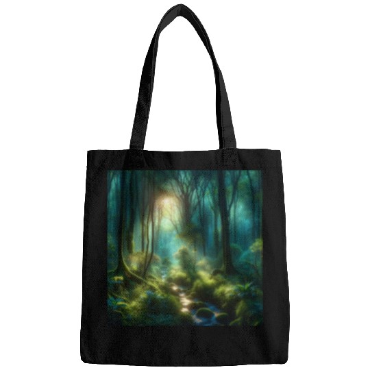 Twilight Enchantment A Mystical Forest Scene Bags