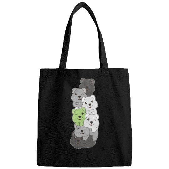 Agender Flag Pride Lgbtq Cute Quokka Stack Bags