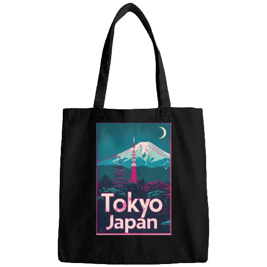 Vintage Style Tokyo Travel Poster Bags