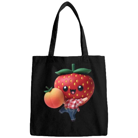 Dancing strawberry with peach Bags