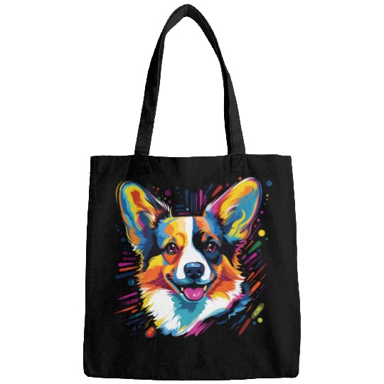 Watercolor Colorful Corgi Bags