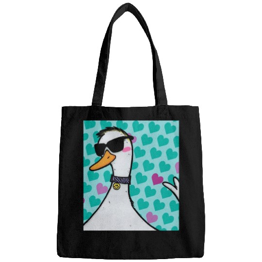 90s Raver Cartoon Duck, Party Animal, Kids Room Bags