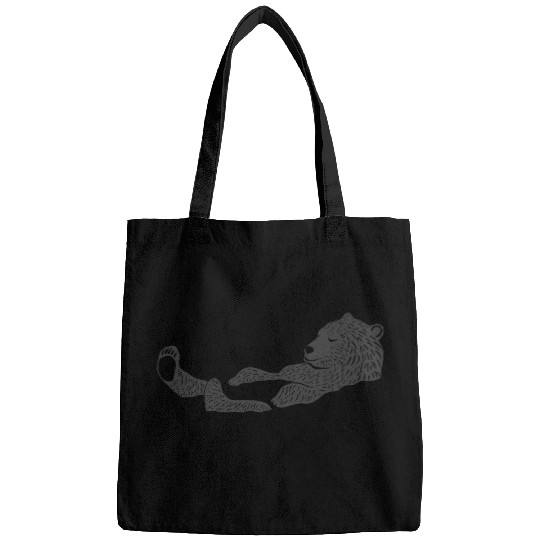 bathing grey bear Bags