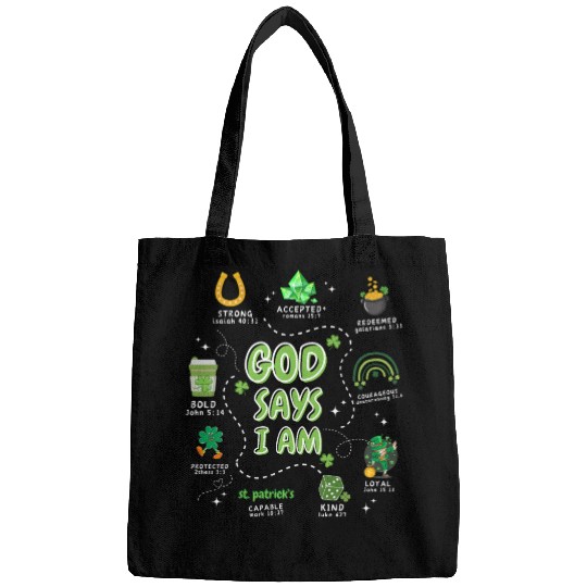God says i am St. Patricks Day Bags