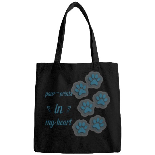paw prints in my heart Bags