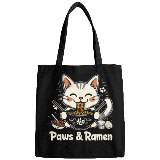 Funny Cat Paws and Ramen Kawai Bags