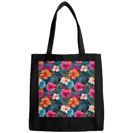 Exotic Hibiscus Botanical Pattern Bags