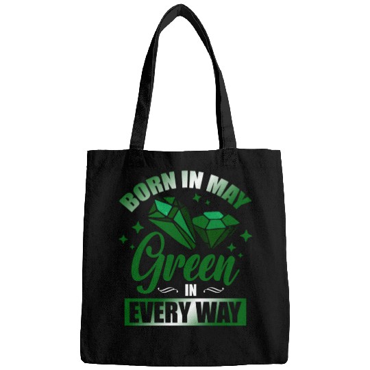 Born In May Green Emerald Birthstone Gemstone Bags