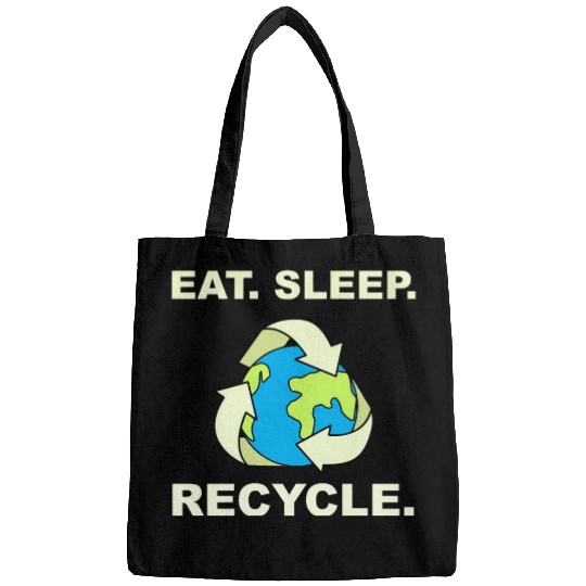 Eat Sleep Recycle Save Planet Earth Climate Change Bags