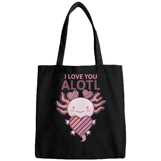 Axolotl Cute I love you alotl Fitted Bags