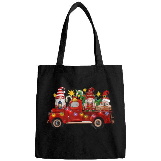 Three Gnomes In Red Truck Bags
