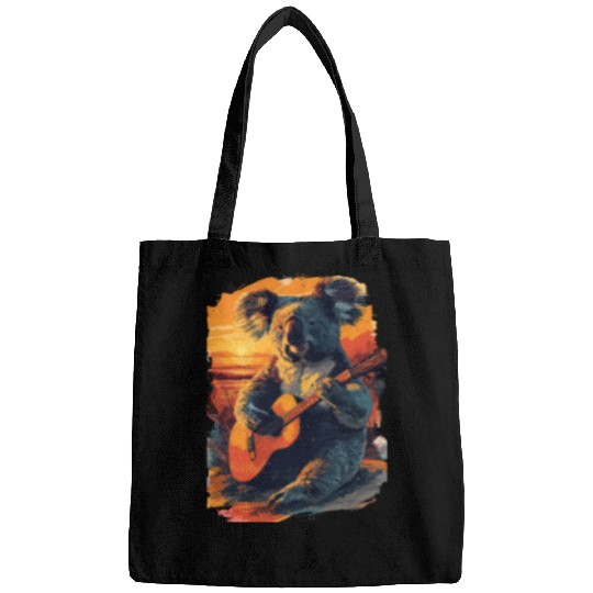 Koala Playing Guitar Music Lover for a Musicians Bags